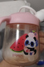 贝亲儿童牛奶杯1-3岁宝宝喝水喝奶PPSU直饮奶瓶双吸管水杯 粉色330mL 实拍图