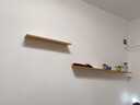 爱必居实木隔板墙上置物架免打孔一字储物架30*10cm 橡胶木 (原木色) 实拍图