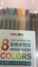 得力（deli）糖果8色拔帽彩色中性笔套装 0.5mm全针管签字笔荧光笔水笔手账笔 8笔+8芯 33160 实拍图
