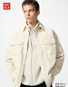 优衣库男装女装灯芯绒工装衬衫长袖衬衣休闲复古480295 01 乳白色 L 实拍图
