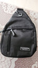 运动跑步包男休闲斜挎包手机包防泼水健身包女单肩包 黑色 实拍图
