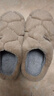 洁丽雅毛绒棉拖鞋秋冬加厚软底男女保暖加绒棉拖鞋浅咖 40/41 实拍图
