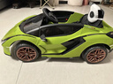 星辰皓兰博基尼儿童电动车四轮玩具可坐人小孩宝宝婴儿遥控汽车闪电SIAN 绿色四驱+遥控+摇摆+皮座+软轮 实拍图