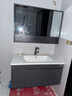 四季沐歌现代简约陶瓷一体盆浴室柜组合卫生间洗漱洗脸洗手台盆柜组合套装 100CM柜+陶瓷一体盆+标准镜柜 实拍图