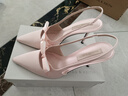 CHARLES&KEITH缎面蝴蝶结尖头高跟凉鞋女生日礼物女神节礼物送女友CK1-60361556 Light Pink浅粉色 41 实拍图