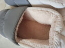 洁丽雅防水棉拖鞋男士秋冬季室内居家防滑保暖厚底踩屎感加绒全包棉鞋女 灰色【防水羽绒布，耐赃易清洗】 42-43 (适合41-42) 实拍图