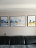 诗六艺家饰客厅装饰画北欧现代简约沙发背景墙挂画三联画大气轻奢壁画晶瓷画 背靠金山（铝合金外框） 晶瓷画左右50*70+中间100*70亮面 实拍图