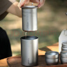 Ti artisan钛工匠纯钛旅行茶具套装户外露营便携鹰嘴泡茶器双层快客杯钛水杯 纯钛旅行泡茶壶+收纳盒 实拍图