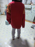 真维斯儿童卫衣加绒拜年服男女童马年冬季新款红色新年衣服保暖冬装 红 J双面狮 150 实拍图