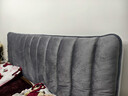 新款绒料加厚夹棉床头靠垫现代简约床头罩纯色绗缝布艺床头套全包 荷兰绒【线条款-深灰】特厚夹棉 适用床头长1.8米【高度65cm内】 实拍图