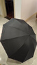 天堂 加大雨伞三折 晴雨两用商务伞经典格纹10骨大雨伞男女 黑色 实拍图