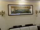 摩马艺品千里江山图客厅装饰画沙发背景墙办公室挂画宋式美学山水画 雅致红褐实木画框【免费安装】 80x210cm（馆藏丝绢画芯） 实拍图