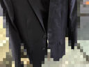 罗蒙 西服男士休闲西装男套装外套修身伴郎新郎结婚商务职业正装衣服 黑色双扣（上衣） XL /175【115-130斤】 实拍图