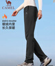 骆驼（CAMEL）加绒运动裤女宽松休闲直筒针织长裤 J23CAVL6057 幻影黑 XXL 实拍图