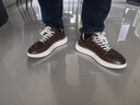 BFGN品牌牛皮男鞋2025秋冬季新款透气休闲鞋男士运动鞋子男软底增高鞋 棕色【皮面】-高端男鞋 43 皮鞋码 实拍图
