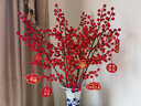 九月生发财果冬青红果年宵花新年装饰春节过年摆件仿真花假花4支6叉 实拍图