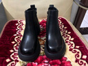 达芙妮英伦风小短靴女高跟加绒厚底粗跟女靴马丁靴4623607022 黑色 38 实拍图