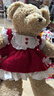 柏文熊毛绒玩具泰迪熊猫公仔洛丽塔红裙小熊玩偶布娃娃抱枕2025圣诞礼物 实拍图