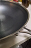 赫巴兹（HZIB）德国不粘锅316不锈钢炒锅炒菜锅具少油烟平底炒锅电磁炉燃气通用 双面屏+玻璃盖内径32外径 34cm 实拍图