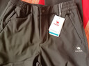 骆驼（CAMEL）加绒直筒长裤女装防泼水梭织运动裤 C25CA6L6025 幻影黑 M 实拍图