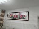 万叶居福（WanYeJu）纯手绘牡丹画花开富贵图新中式客厅装饰画国画挂画山水画字画壁画 花开富贵福满堂A【千层牡丹】 80*258CM实木框【升级专用膜】 实拍图