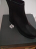 达芙妮2023年秋冬款圆头厚底显高显瘦时装靴休闲简约短靴女 黑色 38  实拍图