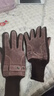 红蜻蜓真皮手套男冬天骑车摩托车加绒加厚触屏保暖防风防溅水猪皮棉手套 款式一 - 真皮加绒加厚 - 咖色 均码 防风触屏 实拍图