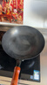 阎铁匠章丘炒锅铁锅 炒菜锅无涂层家用不易粘锅圆底轻便炒勺锻打已开锅 32cm黑锅镜面木把款3-5人D 32cm 圆底炒锅 实拍图
