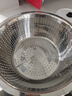 茶花不锈钢沥水篮 家用淘米洗菜洗碗 不锈钢漏盆菜篮子水果盘28cm 实拍图