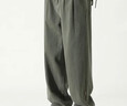 顶峰保罗（Dingfengbaoluo）纯棉休闲裤子男春夏季阔腿宽松直筒工装长裤HM9901军绿色L 实拍图