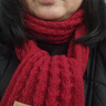 百搭韩版针织毛线红色围巾女2024圣诞冬季高级感新年礼物情侣围脖 针织围巾-酒红色-1个装-保暖 1 实拍图