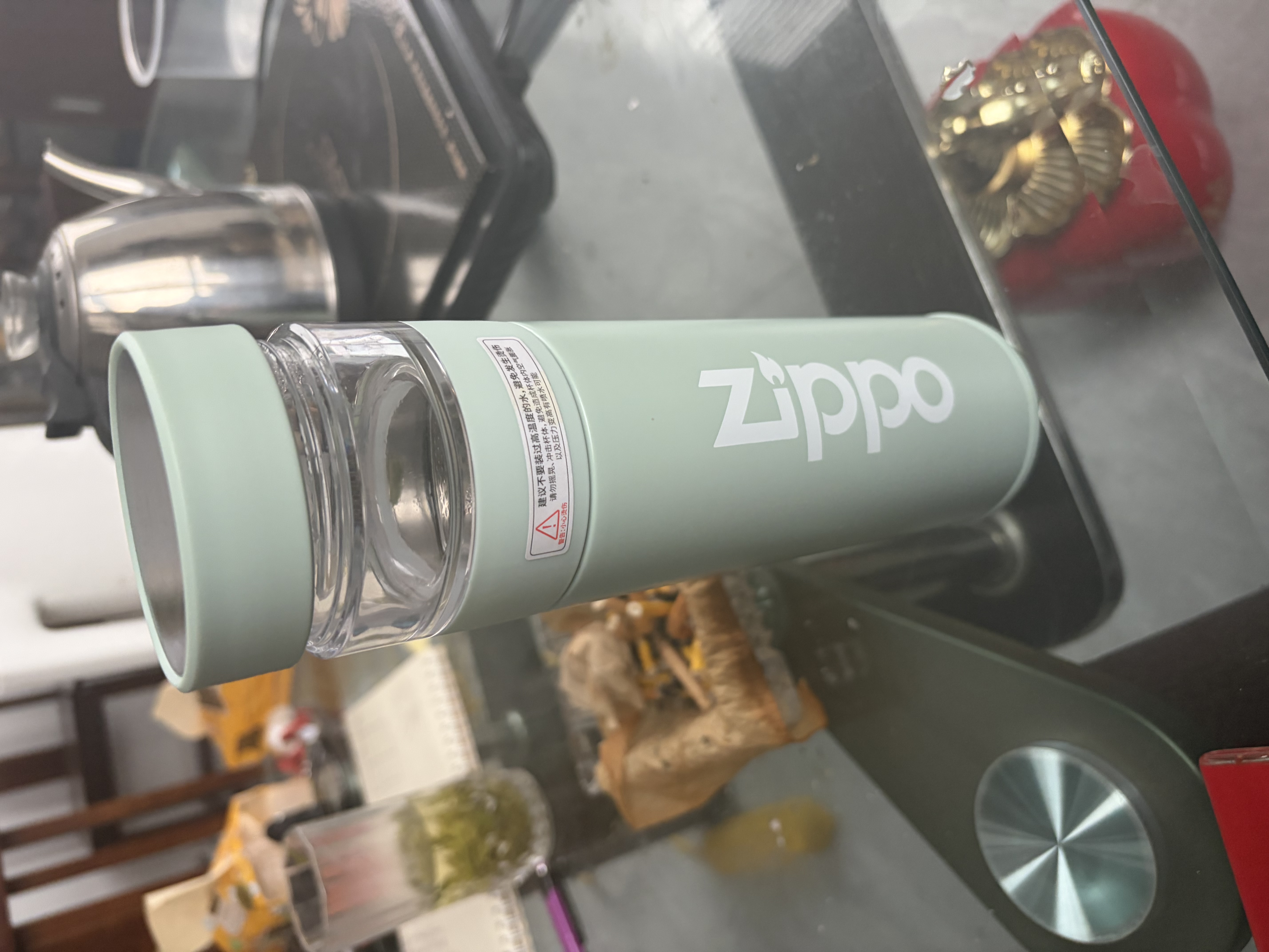 ZIPPO保温杯茶水分离温显智能水杯学生便携高颜值不锈钢茶杯大容量水杯 实拍图
