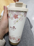 富光拾喜保温杯咖啡杯男女士陶瓷内胆随行杯学生吸管水杯子 白樱花520ml 实拍图