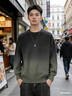 花花公子（PLAYBOY）毛衣男圆领秋冬季针织衫男士外套线衣男装打底衫 上灰下绿 XL  实拍图