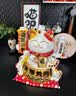 吉猫堂招财猫摆件开业大号自动摇手店铺前台家居客厅装饰发财猫送礼礼品 23CM高【财福双收开运锤】摇手猫 【礼盒+坐垫+围脖】电池插电两用 实拍图