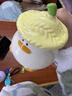 手绘卡通小鸭子马克杯釉下彩加盖可爱水杯咖啡杯家用陶瓷杯早餐杯 黄色 1个 400ml 实拍图