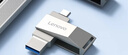 联想（Lenovo）64G 手机U盘 Type-C USB3.2 双接口旋转优盘 金属耐用 商务办公必备 SS370系列银色 实拍图