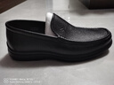 红蜻蜓真皮皮鞋一脚蹬休闲套脚商务皮鞋男软底男士爸爸鞋WTA30612黑色43 实拍图