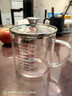 onlycook高硼硅玻璃杯带盖带刻度水杯送勺子男女牛奶杯家用果汁杯-大号 实拍图