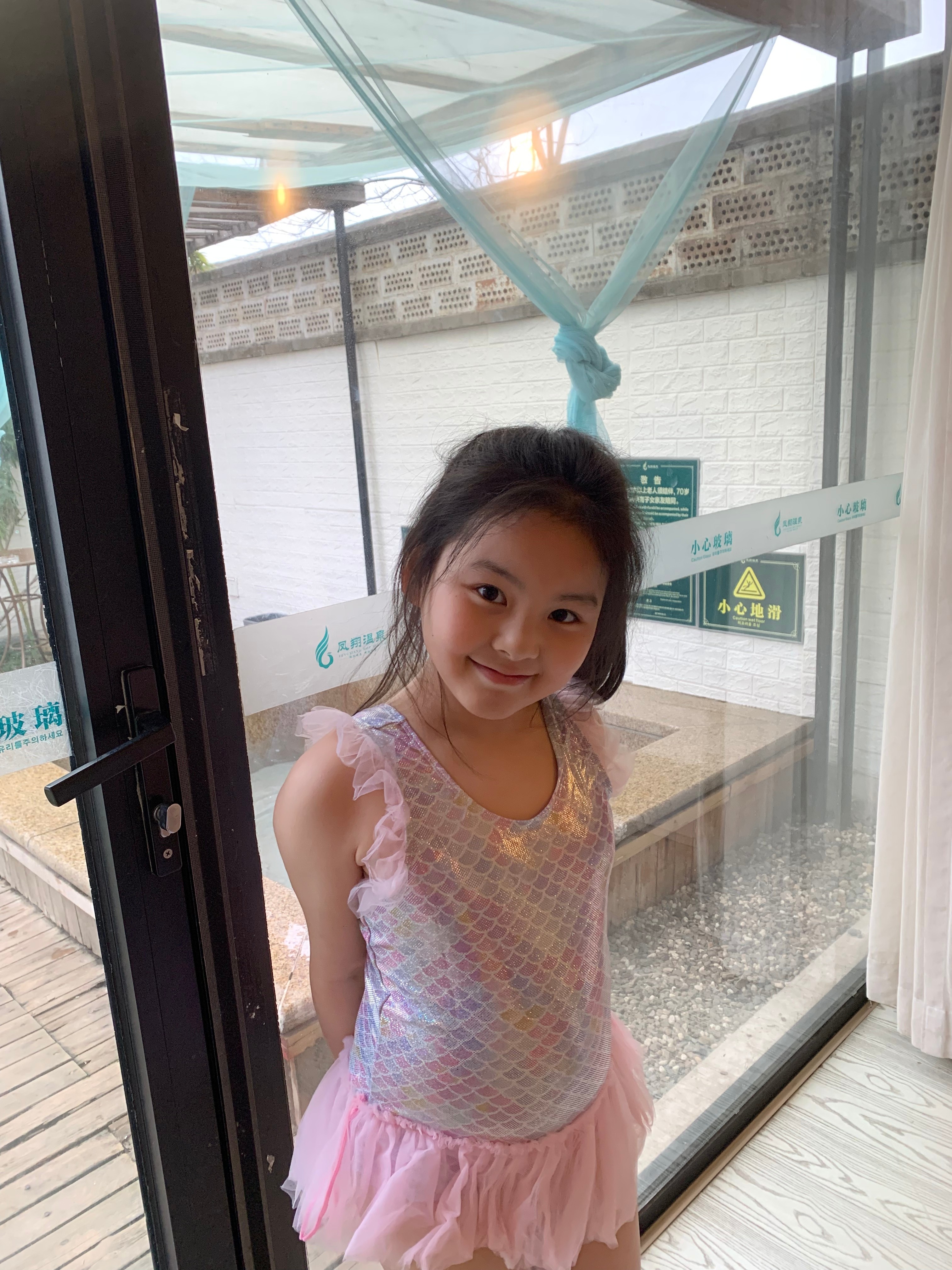 佑游儿童泳衣女孩泡温泉泳衣小童婴幼儿连体游泳三件套31605美人鱼3XL 实拍图