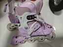 斯威（SWAY）轮滑鞋儿童溜冰鞋男女童初学套装中小学滑轮滑冰旱冰鞋成人直排轮 莫紫八轮全闪+头盔护具+一体支架 S (适合3-5岁)平时鞋码25-30 实拍图