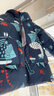 鸭鸭25新款冬装男童中长款羽绒服宝宝小童儿童印花加厚外套 藏青 100 实拍图