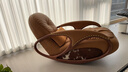 米维卡【新品】MIVICA高端按摩躺椅轻奢实木真皮单人沙发懒人阳台摇摇椅 MIVICA真皮实木棕色按摩躺椅 实拍图