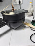 牧利派电炒锅炒菜电煮锅电火锅多功能家用电热锅多用途锅不粘锅一锅多用蒸煮煎炒一体锅小家电料理锅插电 雅黑色-电炒锅不粘锅 带木铲【配加长电线】 特厚款3.5升 机械款+蒸笼 1-3人 实拍图