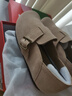 意尔康女鞋一脚蹬圆头包头平底勃肯鞋春秋女单鞋 26790W 卡其 39 实拍图