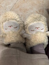 名创优品（MINISO）棉拖鞋女小羊咩咩秋冬防滑包跟拖鞋保暖毛绒可爱月子家居情侣鞋 黄色【半包跟款】 38-39 (260mm) 【适合37/38码穿】 实拍图