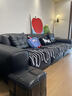 美柏真皮大黑牛沙发意式极简全真皮沙发客厅头层牛皮黑色豆腐块皮沙发 三人位3.0米【颜色可选】 V-max【顶光粒面半青皮】 实拍图