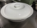 友来福陶瓷带盖汤碗圆形汤盆多人大容量纯白家用酒店餐具大号9英寸品锅 实拍图