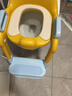 世纪宝贝（babyhood）儿童马桶辅助器 宝宝阶梯架坐便圈扶手架座便器 PU软坐垫 天空蓝 实拍图