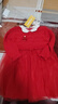 巴拉巴拉童装儿童裙子女童连衣裙网纱针织2026春装新款宝宝公主红色拜年服 实拍图